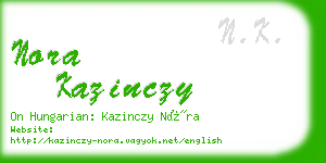 nora kazinczy business card